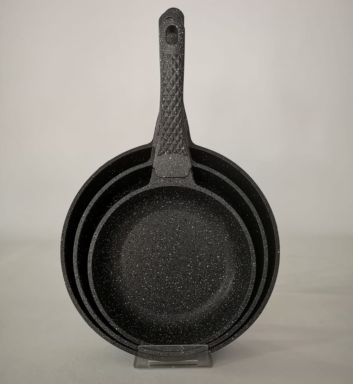 Akpa 3 lü Granit Döküm Tava Seti Siyah Pişirme Ürünleri Keramika